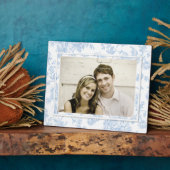 PixDezinesのトイール/バラ/青/暗の背景色 フォトプラーク (側面)