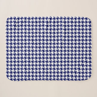 PixDezinesのネイビーブルーの千鳥格子DIYカラーデザイン シェルパブランケット