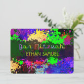 PixDezinesのネオンライト/アーバングランジ/バルミツヴァ 招待状 (スタンド正面)