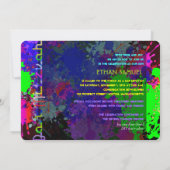 PixDezinesのネオンライト/アーバングランジ/バルミツヴァ 招待状 (裏面)