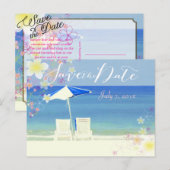 PixDezinesのハワイアンシリーズ/節約日付/フラガール夢/ビーチ 案内ポストカード (正面/裏面)