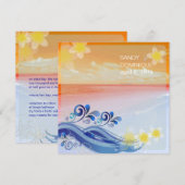 PixDezinesのハワイウェーブ/ビーチ/ダイナミックデザイン 招待状 (正面/裏面)