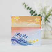 PixDezinesのハワイウェーブ/ビーチ/ダイナミックデザイン 招待状 (スタンド正面)