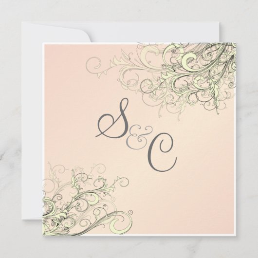 PixDezinesのバニラ スワール/手作り カップケーキ ピンク 招待状 (正面)