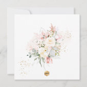 PixDezinesのバラのクリーム色の最初の聖体拝領 招待状 (裏面)