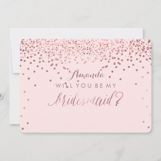 PixDezinesのバラ金ゴールドは驚きます……ブリデスメイド 招待状 (正面)