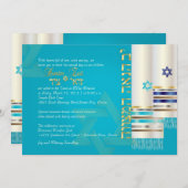 PixDezinesのバルミツヴァ/DIYカラー 招待状 (正面/裏面)