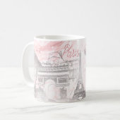 PixDezinesのパリをFAUX SILVER+ピンク大理石で表現 コーヒーマグカップ (正面左)