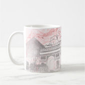PixDezinesのパリをFAUX SILVER+ピンク大理石で表現 コーヒーマグカップ (左)