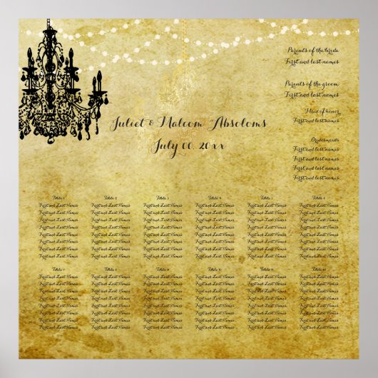 PixDezinesのパーチメント/シャンデリア/座席表 ポスター (正面)