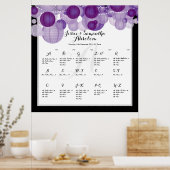 PixDezinesのパープルの紙ランプ/席次表 ポスター (キッチン)