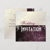 PixDezinesのパーリーな渦巻き 招待状 (正面/裏面)