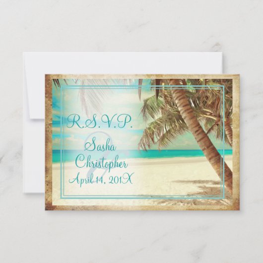 PixDezinesのビーチリゾート　トロピカルパラダイス 出欠カード (正面)