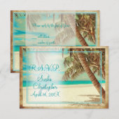 PixDezinesのビーチリゾート　トロピカルパラダイス 出欠カード (正面/裏面)