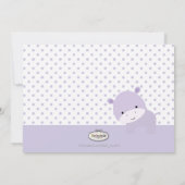 PixDezinesのピンクのヒポポタマス/DIYアクセントカラー 案内状 (裏面)