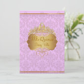 PixDezinesのピンクのロッシーダマスク / DIY背景色 招待状 (スタンド正面)