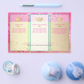 PixDezinesのピンクの花のダマスク チラシ (シングル)