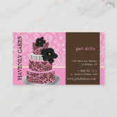 PixDezinesのピンクチョコレートダマスクケーキ/パティスリー 名刺 (裏面)