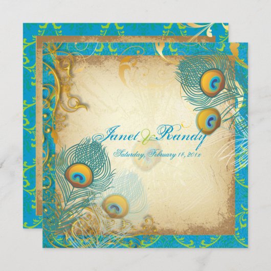 PixDezinesのピーコックの羽/アクア/ターコイズ (正面/裏面)