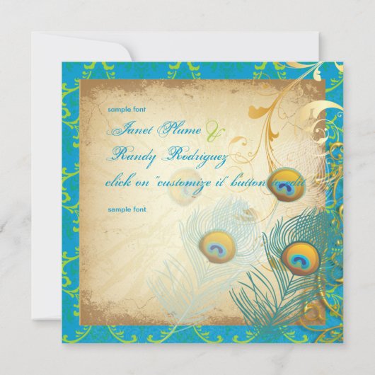 PixDezinesのピーコックの羽/アクア/ターコイズ (裏面)