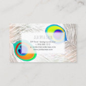 PixDezinesのピーコックの羽/偽のシルバー 名刺 (裏面)