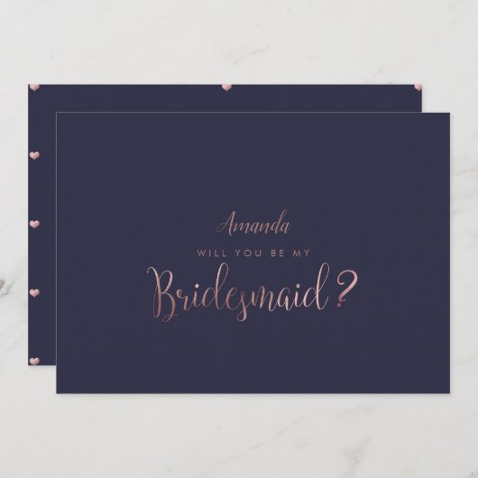 PixDezinesのフェイクバラ金ゴールドが表示される…Bridesmaid 招待状 (正面/裏面)