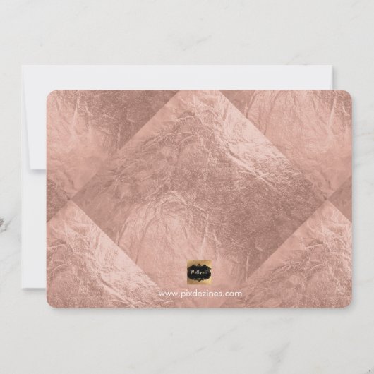 PixDezinesのフェイクバラ金ゴールドが表示される…Bridesmaid 招待状 (裏面)