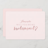 PixDezinesのフェイクバラ金ゴールド。花嫁介添人 招待状 (正面/裏面)