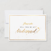 PixDezinesのフェイク金ゴールドは私のブライドメイド 招待状 (正面)