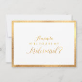 PixDezinesのフェイク金ゴールドは私のブライドメイド 招待状 (正面)