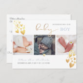 PixDezinesのフェイク金ゴールドハート ポストカード (正面/裏面)