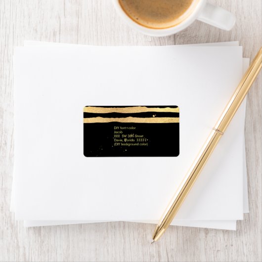 PixDezinesのフェイク金ゴールドフォイルストライプ ラベル (インサイチュ)