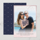 PixDezinesのブラッシュピンクモダンスクリプト｜DIY背景 セーブザデート (正面/裏面)