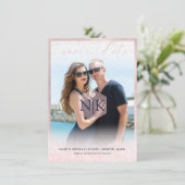 PixDezinesのブラッシュピンクモダンスクリプト｜DIY背景 セーブザデート (スタンド正面)