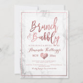 PixDezinesのブランチ バブルリー/フェイク ローズゴールド マーブル 招待状 (正面)