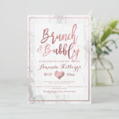 PixDezinesのブランチ バブルリー/フェイク ローズゴールド マーブル 招待状 (スタンド正面)