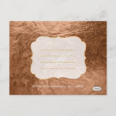 PixDezinesのブロンズ/偽のホイル/写真のSave the Date 案内ポストカード (裏面)