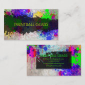 PixDezinesのペイントのしぶき/ボール/偽の銀 名刺 (正面/裏面)