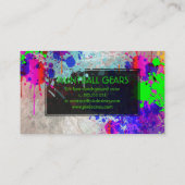 PixDezinesのペイントのしぶき/ボール/偽の銀 名刺 (裏面)