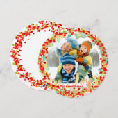 PixDezinesのホリーデーカード/ホーリー wreath カード (正面/裏面)