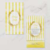 PixDezinesのホワイトストライプ/シトロン デジタル水彩 名刺 (正面/裏面)