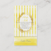 PixDezinesのホワイトストライプ/シトロン デジタル水彩 名刺 (裏面)