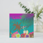 PixDezinesのマイトワイ、ビーチでのルアウ 招待状 (スタンド正面)