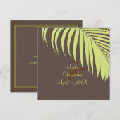 PixDezinesのヤシの葉、チョコレートミント 招待状 (正面/裏面)