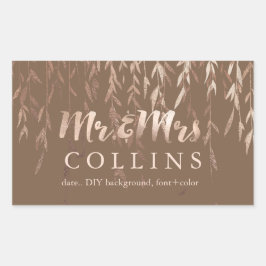 PixDezinesのヤナギかフェイクなピンクGold/DIYの背景 長方形シール