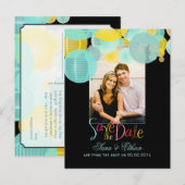 PixDezinesのランタンでSave the Date 案内ポストカード (正面/裏面)