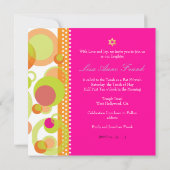 PixDezinesのレトロなモッズバブル、バット・ミッツヴァー 招待状 (裏面)