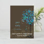 PixDezinesのレトロな電青マップルツリー 招待状 (スタンド正面)