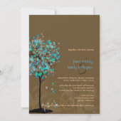 PixDezinesのレトロな電青マップルツリー 招待状 (裏面)