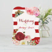 PixDezinesのヴィンテージローズ/ピーコック/プリムローズ 招待状 (スタンド正面)